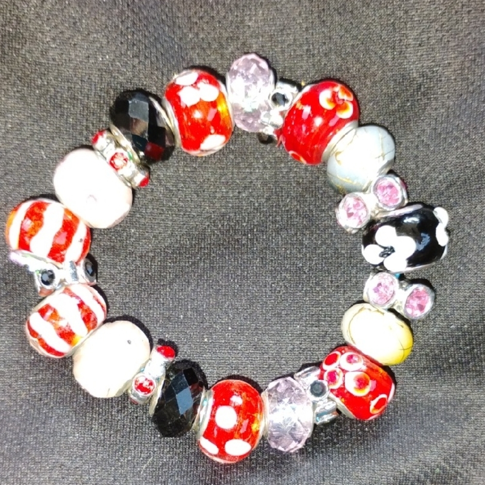 Colorful Beaded Charm Bracelet